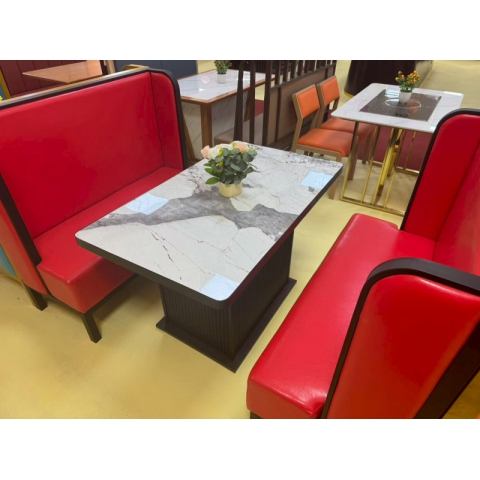 勝芳餐椅餐椅批發(fā) 餐桌椅 酒店桌 巖板餐桌 巖板桌 卡座 普沃達(dá)家具
