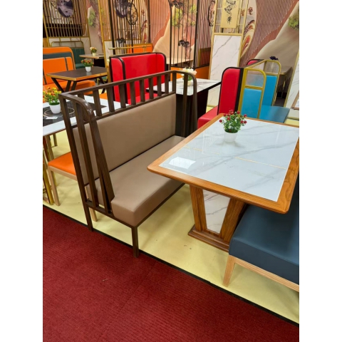 勝芳餐椅餐椅批發(fā) 餐桌椅 酒店桌 巖板餐桌 巖板桌 卡座 普沃達(dá)家具