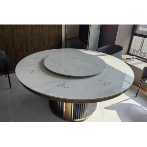 勝芳巖板大圓桌批發(fā) 酒店電動(dòng)餐桌 巖板餐桌 火鍋?zhàn)雷? 手動(dòng)大圓桌 酒店圓桌 飯店餐桌椅 轉(zhuǎn)盤(pán)桌  全程酒店家具