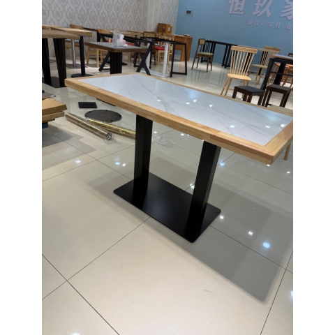 勝芳快餐桌批發(fā) 咖啡臺(tái)批發(fā) 實(shí)木餐飲桌  定制餐廳實(shí)木商用桌 鋼木餐桌 洽談桌 方桌 恒玖家具