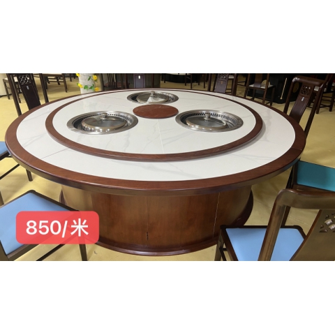勝芳家具批發(fā) 圓桌 飯店桌椅 包廂餐桌 餐廳桌椅 餐飲桌椅 實(shí)木內(nèi)嵌巖板桌 巖板餐桌 巖板轉(zhuǎn)盤桌 普沃達(dá)家具