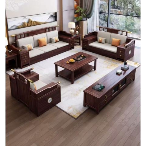 香河實(shí)木沙發(fā) 實(shí)木套房系列 烏金木套房 烏金木床 烏金木餐桌椅烏金木新中式沙發(fā)組合 烏金木沙發(fā)組合 廣東生產(chǎn)香河倉庫現(xiàn)貨直發(fā) 香河潤澤家具